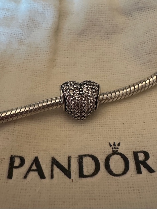 Pandora Jewelry - Pandora Silver Pave Heart Charm
